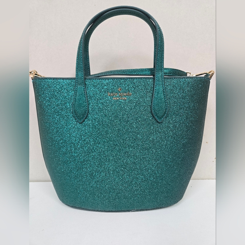 Kate Spade Festive Teal Glitter Tote